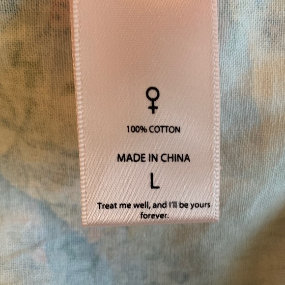 La Belle Etoile French Puff Selkie Blue and Pink Floral Midi Dress - Picture 6 of 9